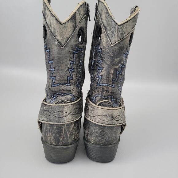 Smoky Mountain Redwood Boot Distressed Leather Kids Cowboy Harness Size 10.5 - Picture 8 of 10